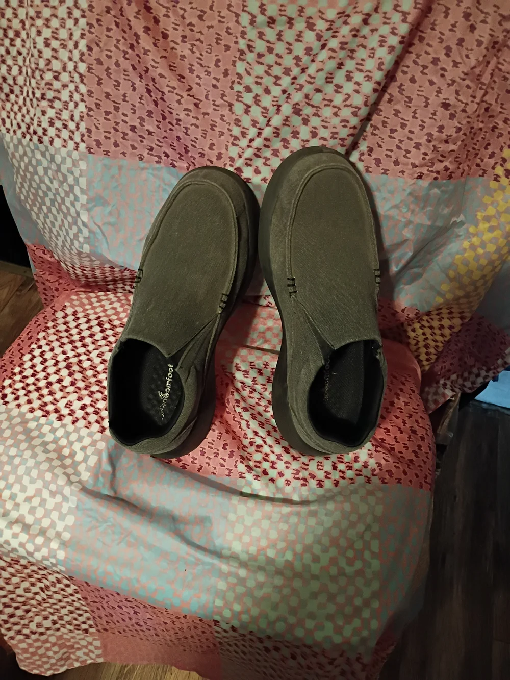 Men's Slip-On Boat Shoes in Olive Brown